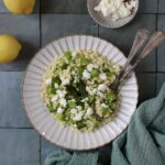 Fregola con asparagi e feta
